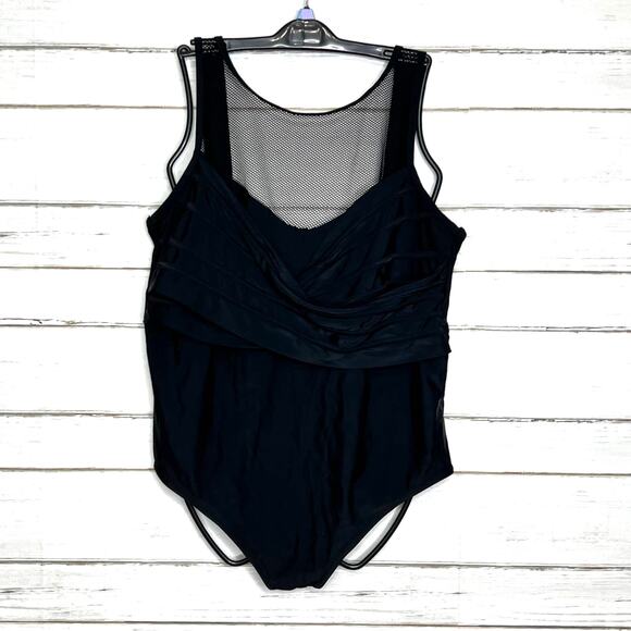 Adore Me Black One Piece Swimsuit Mesh High Neck Size 3X - Picture 1 of 11